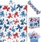 100 Sheet Red White Blue Bows Tissue Paper, Patriotic Ribbons Patterns Gift Wrapping Paper for 4th of July DIY Crafts Independence Day Veteran's Day Party Supplies, 13.8 x 19.7 Inch